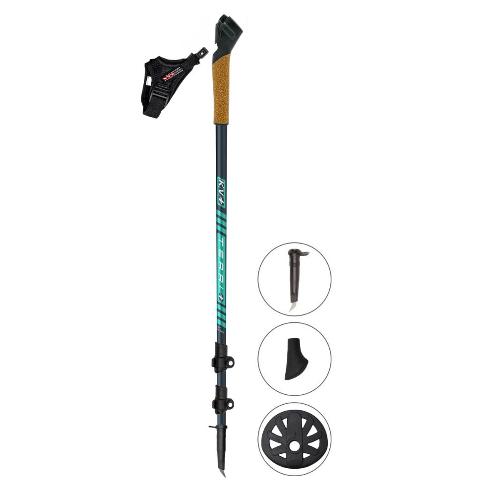 Bâtons de marche nordique et de randonnée KV+ Terri Voyageur en carbone (80%)